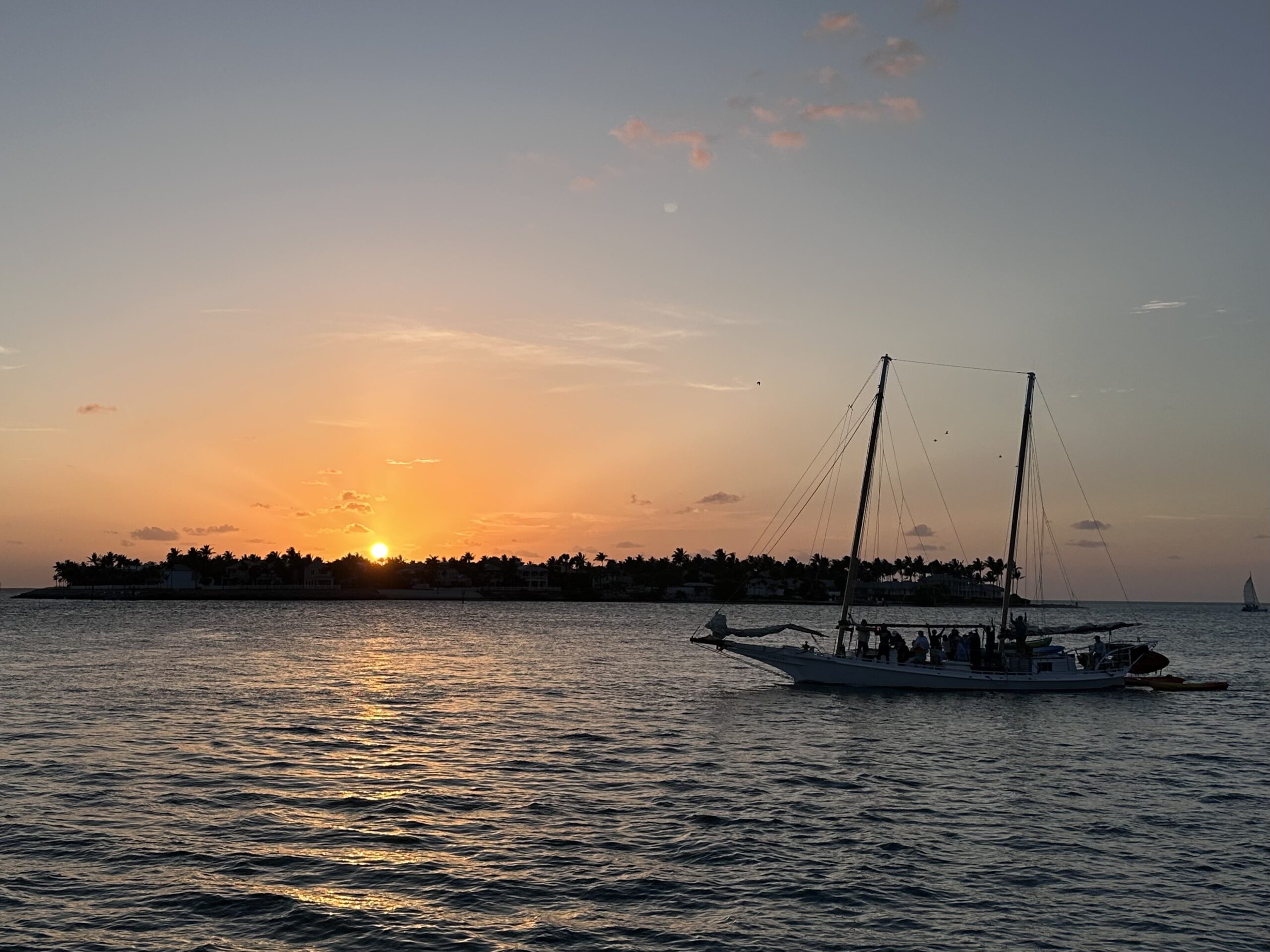 key west sunset, mallory square, sailboat